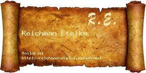 Reichman Etelka névjegykártya